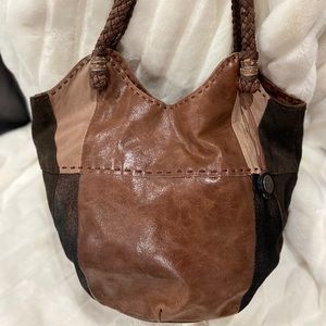 The Sak Brown Patchwork Hobo Bag